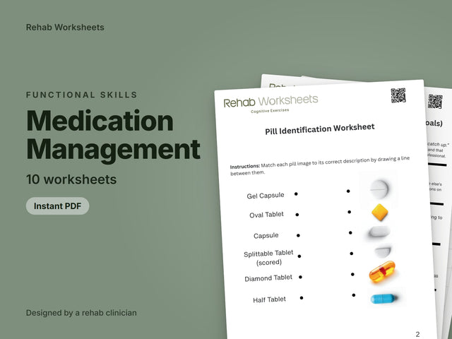 Medication Management Worksheets printable pack