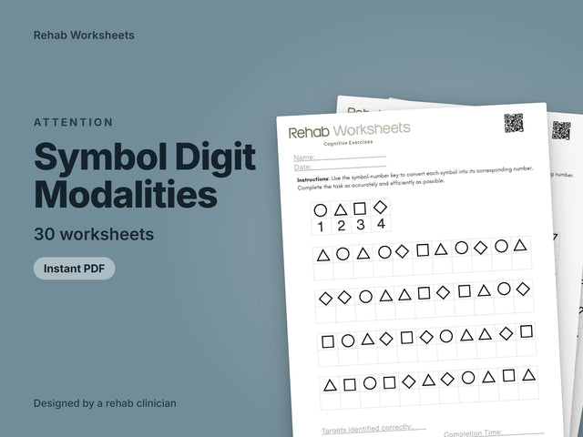 Symbol-Number Matching Task printable pack