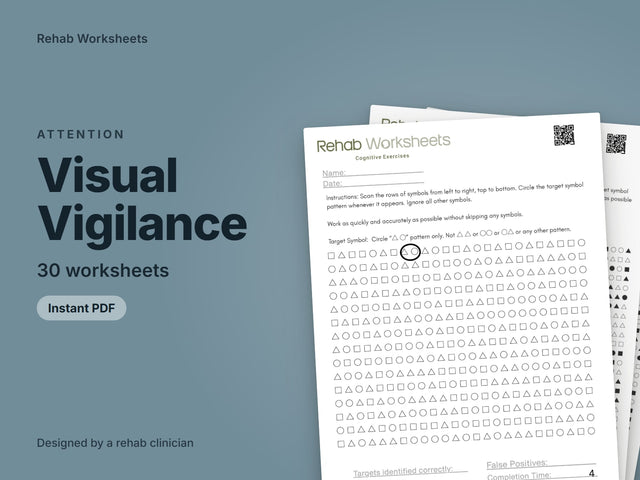 Visual Vigilance Task printable pack
